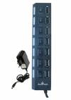 PowerTech USB 2 7 Port Hub with On/Off Switches and Charger PT-111